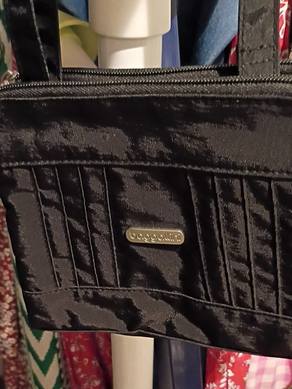 Baggallini Black Quilted Nylon Shoulder Bag
